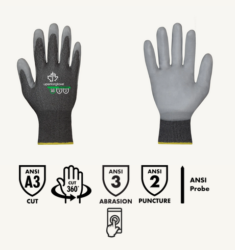 Superior Glove® TenActiv™ PS18TAWPUE PU Coated A3 Cut Gloves